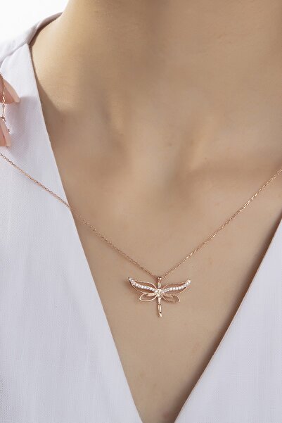 Gümüş Vadisi Kadın Orjinal 925 Ayar Gümüş Zirkon Taşlı Yusufçuk Kelebek Model...