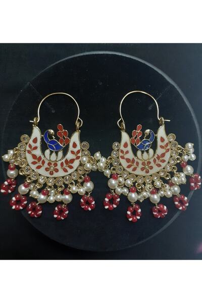 Aashiv's Collection Kadın Desenli Hint Küpeleri