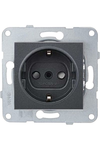 VİKO Artline Novella-trenda Smoked Child Proof Grounded Socket