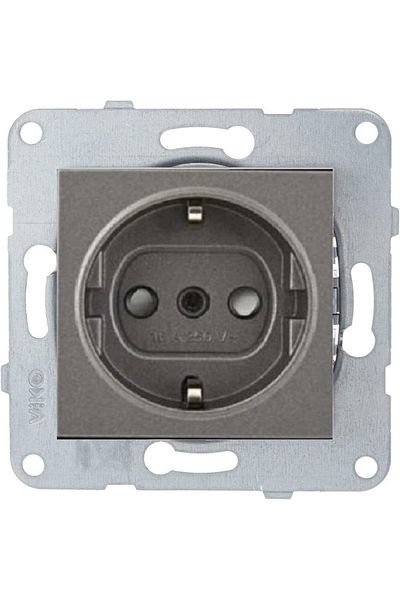VİKO Artline Novella-trenda Anthracite Child Proof Grounded Socket - Frameless
