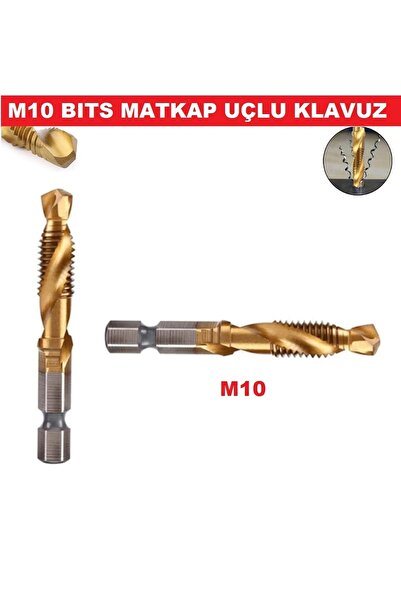 CEKSAN Klavuz 1/4 Bıts Kendinden Matkap Uçlu M10 Hss Titanyum