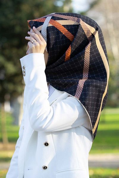 Vissona Γυναικείο Μεταξωτό Κασκόλ Twill Μαύρο - Ταν