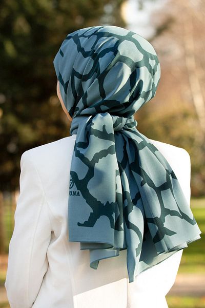 Vissona Γυναικείο σάλι πολυτελείας Medina Silk Emerald Green-10