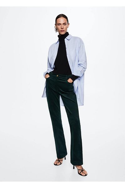 MANGO Woman Pantaloni evazați din velur