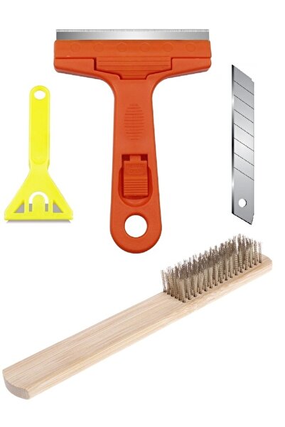 Depolife Cam Ocak Kazıma Temizleyici Buz Sökücü Spatula Seti Mutfak Fırın Oca...