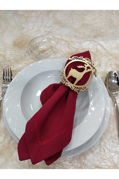 Woodwormbag 6-Piece Napkin Ring Gold