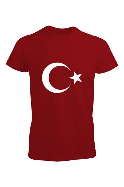 Tisho Turkey, Turkey Flag, Crescent and StarMen's Red T-Shirt