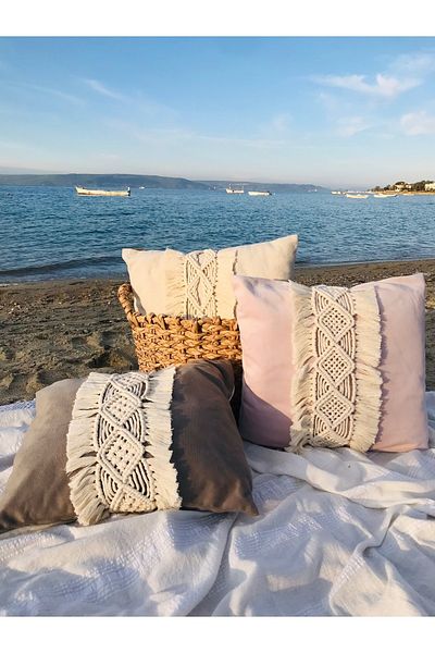 MAKROMEZADE Macrame Throw Pillow Knitting