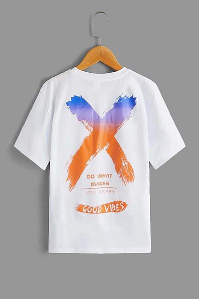 trendgar Μπλουζάκι με στάμπα Good Vibes 100/100 βαμβάκι