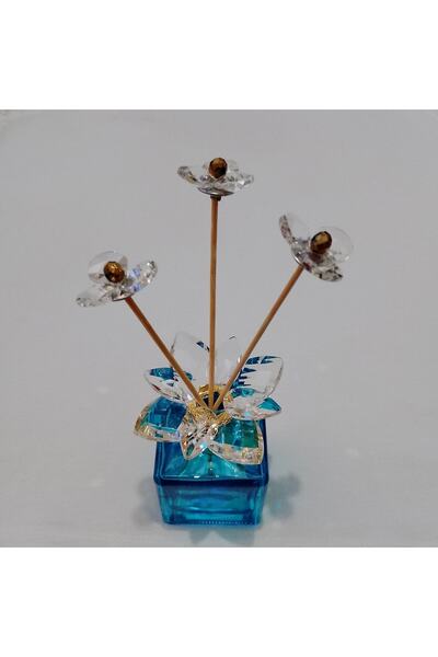 Peramari Dekoratif Kristal Cam Oda Koku Şişesi Deniz Mavisi-gold