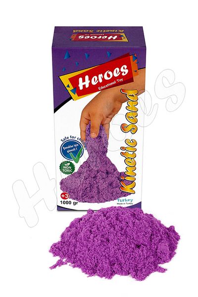 Kinetic Sand هيروز قالب رمل حركي 500 جرام أرجواني