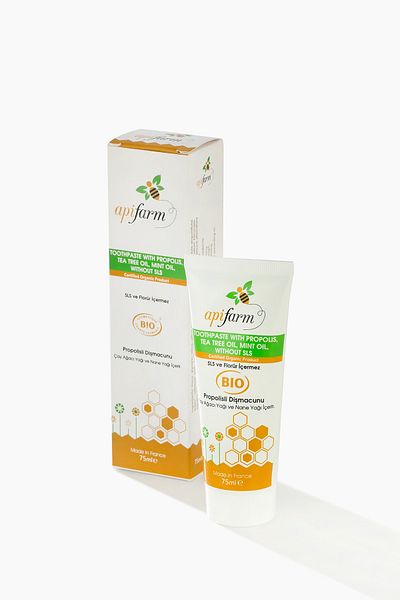 Apifarm معجون أسنان أبيرم العضوي بالبروبوليس - شجرة الشاي