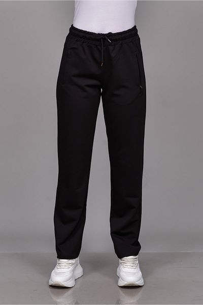 TUSSE Women's Black Straight Leg Sweatpants with Side Zipper