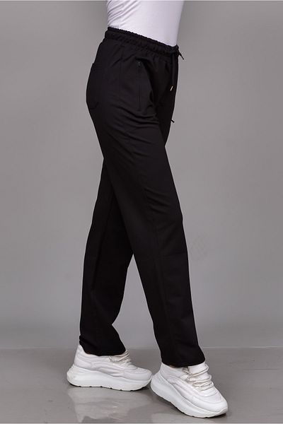 TUSSE Women's Black Straight Leg Sweatpants with Side Zipper