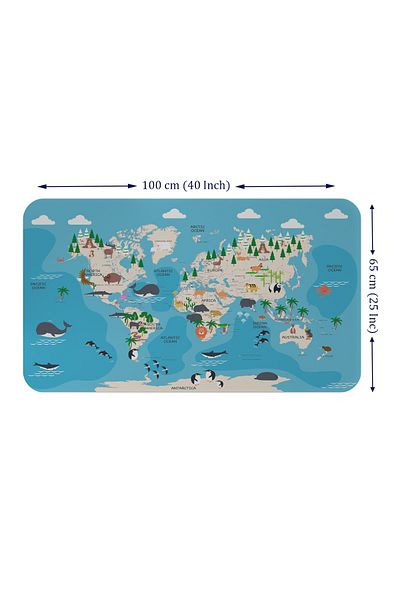 AYstok Educational World Map World Atlas Children's and Baby's Room Wall Sticker