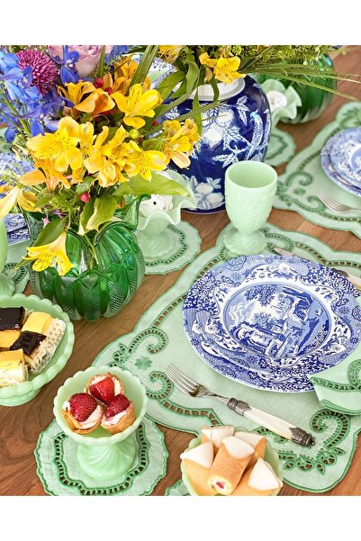 Tunesi Home Yeşil Beyaziş Amerikan Servis 4 Adet