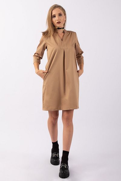 Bold & Young Γυναικείο φόρεμα με μανίκια 3/4 Lycra από βαμβακερό σατέν ύφασμα