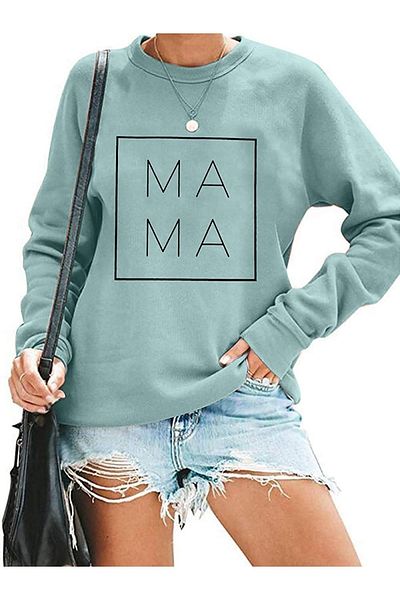 Machetta Pregnant Mama Printed Crew Neck Sweatshirt