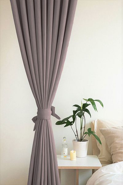 De'Vor Velvet Look Thick Background Curtain - Mink Background Curtain