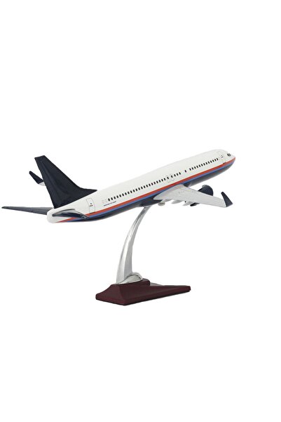 zekupp Boeing 737-800 1/100 Ölçekli Beyaz Şeritli Tasarım Model Uçak