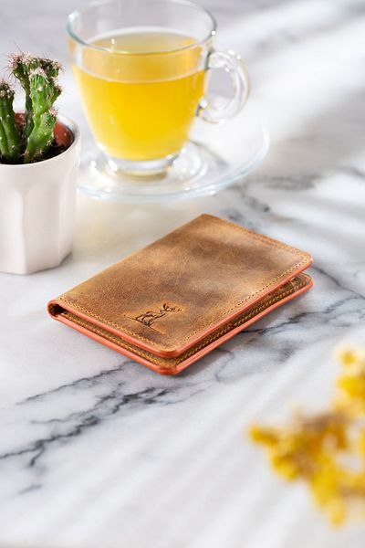 Conceria Pelle -plain Genuine Leather Card Holder & Wallet