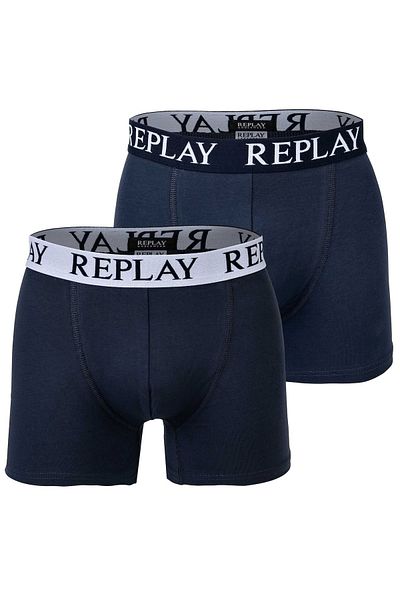 Replay Herren-Boxershorts, 2er-Pack – Badeshorts, Baumwollstretch
