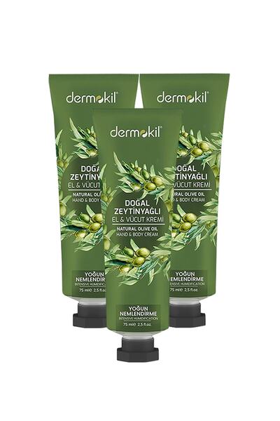 Dermokil 75 Ml x 3 Pieces Olive Oil Hand and Body Cream
