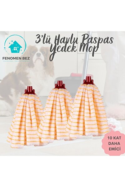 Fenomen Temizlik 3'lü Mikrofiber Havlu Paspas Yedek Mop Başlığı