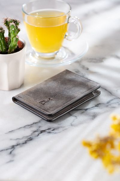 Conceria Pelle -plain Genuine Leather Card Holder & Wallet