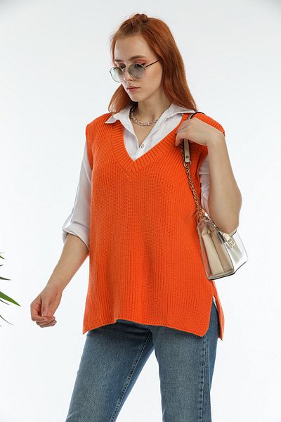 erki triko Women's V-Neck Knitwear Sweater