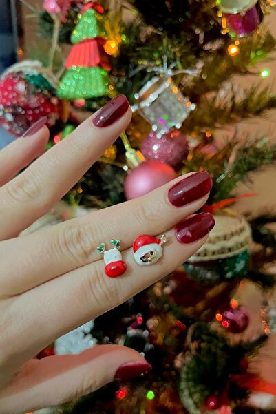 ELMATOLYE Kadın Yılbaşı Yeni Yıl Özel Seri Ren Geyiği Ve Noel Baba Figürlü Küpe