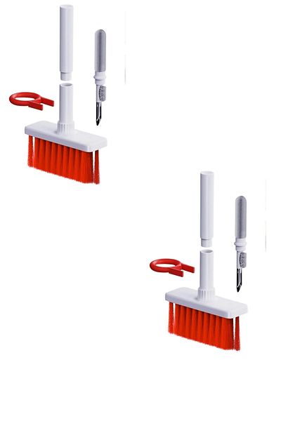 Buffer ® 2 Pieces Multi-Purpose Red Precision Brush Head Computer Laptop Cleaning Brush