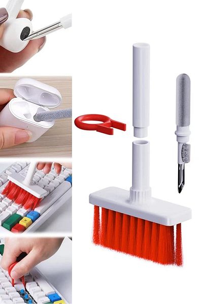 Buffer ® 2 Pieces Multi-Purpose Red Precision Brush Head Computer Laptop Cleaning Brush