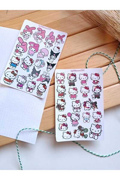 EyER Shoping Hello Kitty Sanrio Etiket Planlayıcı Telefon Sticker Set