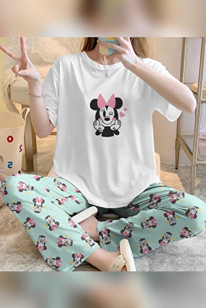 PEMBİŞ HOMEWEAR Zezeyle Minnie Short Sleeve Pajamas Set 2193