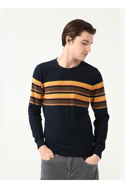 U.S. Polo Assn. Мъжки пуловер в тъмносин цвят - с кръгло деколте, Boston-sk22