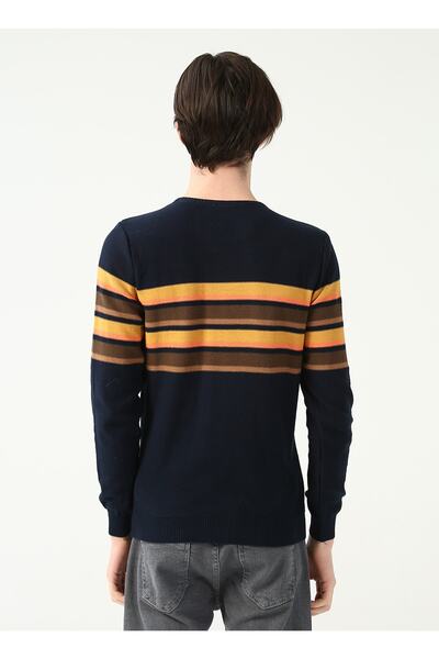 U.S. Polo Assn. Bisiklet Yaka Lacivert Erkek Kazak Boston-sk22