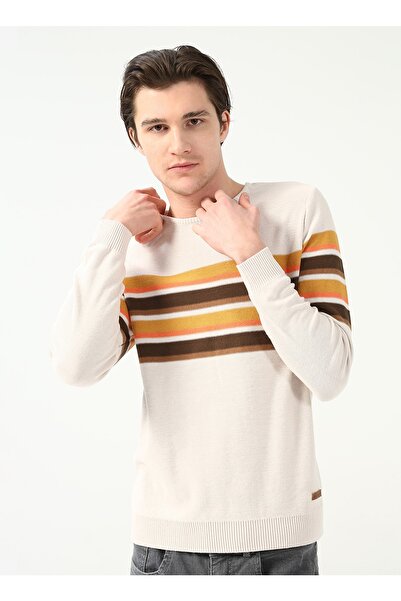 U.S. Polo Assn. Bisiklet Yaka Ekru Erkek Kazak Boston-sk22