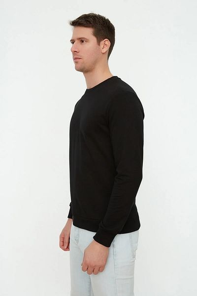 Trendyol Collection Schwarzes, langärmliges Sweatshirt mit regulärem/normalem Schnitt ohne Roségold TMNAW20SW0164