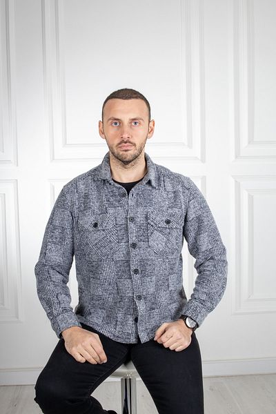 Sarar Interview Double Pocket Slim Fit Plaid Gray Lumberjack Shirt