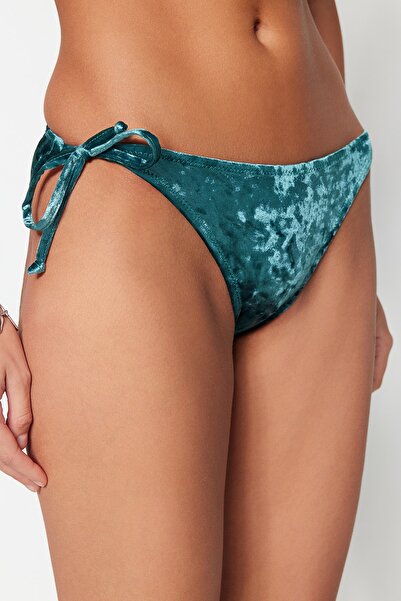 Trendyol Collection Olajkötésű bársony magas lábú bikini alsó TBESS23BA00165