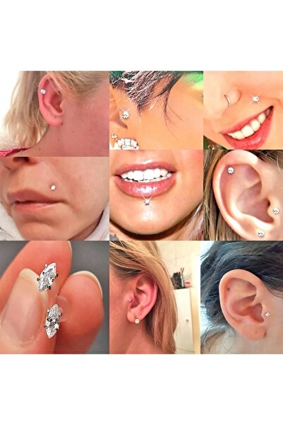 Bylin Bioplast Piercing Set, Bioplastik Dudak Piercingi/bioplast Kıkırdak Piercingi - 3 Adet