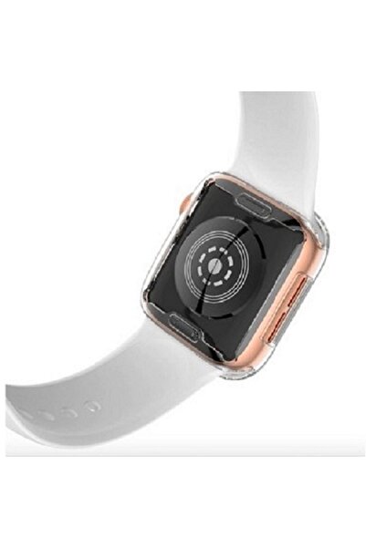 GREGOSS Apple Watch 7 8 9 Serisi 41mm 360 Tam Koruma Şeffaf Silikon Kılıf