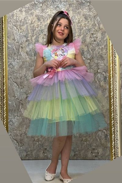 ABİYEKİDS Πολύχρωμο φόρεμα Katkat Sequined Tulle Aby720