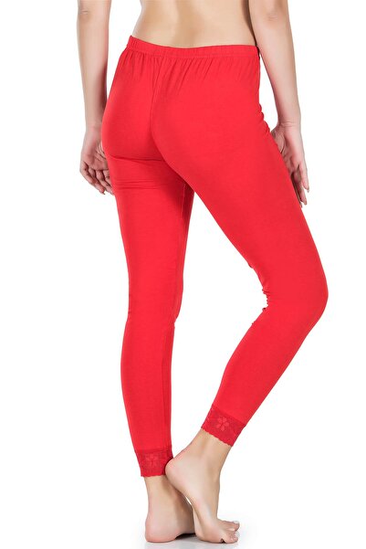 Derya Kurşun Paça Dantelli Uzun Kadın Tayt 413