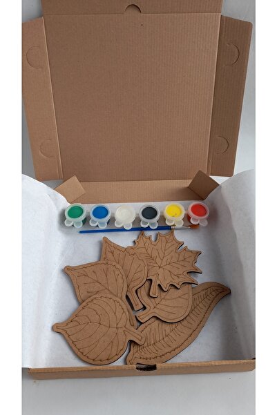 Ebrulisler Yaprak Ahşap Boyama Aktivite Sanat Hobi Seti