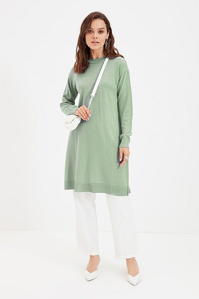 Trendyol Modest Sweater - Green - Relaxed fit