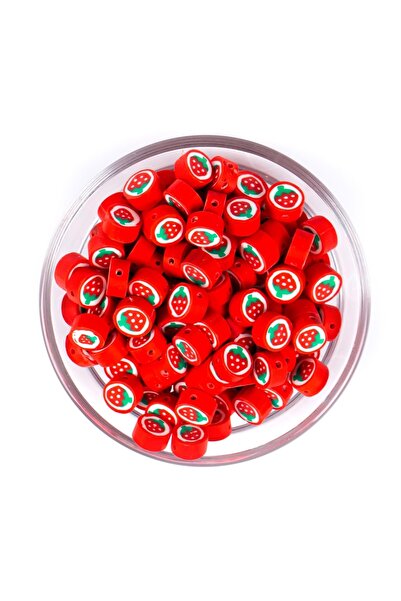 yfhobi 10 Adet - Polimer Fimo Boncuk, Çilek Desen Polimer Kil Boncuk. 1. Kalite