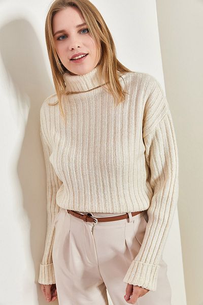 Bianco Lucci Turtleneck Women's Knitwear Sweater