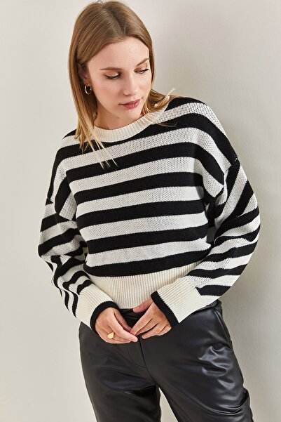 Bianco Lucci Ριγέ Γυναικείο Πλεκτό Πουλόβερ